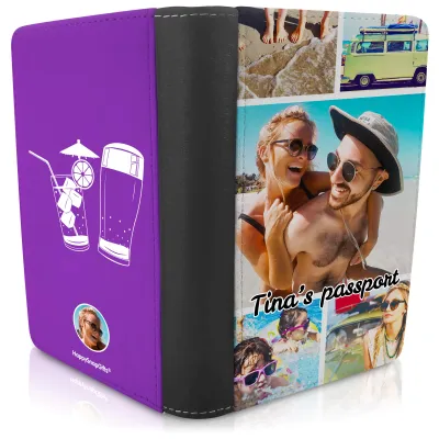 (UK Standard 21cm) (Drinks Icon) Purple (Personalised with Text)