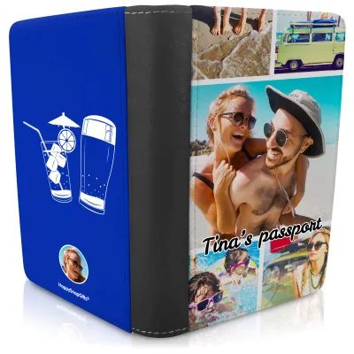 (UK Standard 21cm) (Drinks Icon) Royal Blue (Personalised with Text)