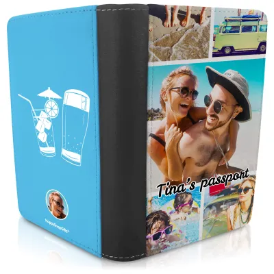 (UK Standard 21cm) (Drinks Icon) Sky Blue (Personalised with Text)