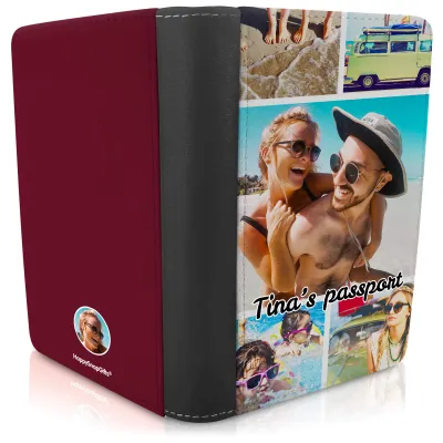 (UK Standard 21cm) (No Icon) Burgundy (Personalised with Text)