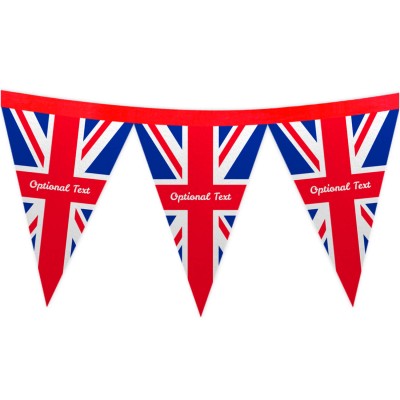 - 1 Metre with 8 Flags (20cm) with Red, White and Blue Union Jack Design  Mock Suede Polyester Fabric