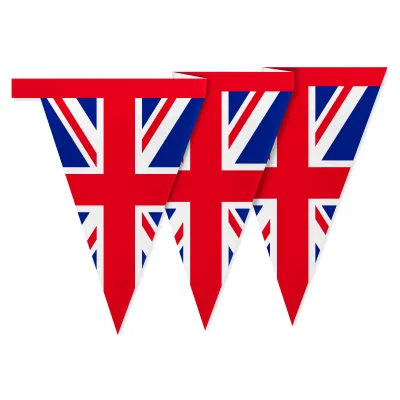 - 1 Metre with 8 Flags (20cm) Red, White and Blue (Classic) Mock Suede Polyester Fabric (Personalised with Text)