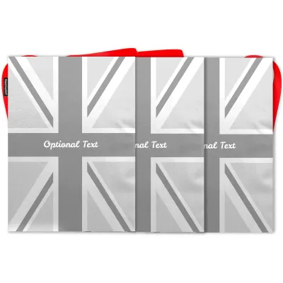 - 5 Metres with 12 Rectangle Flags (28cm) Grey Mock Suede Polyester Fabric