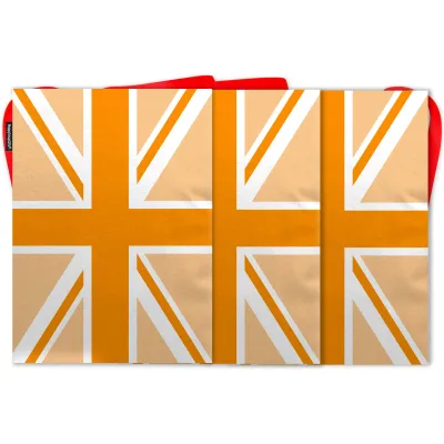 - 5 Metres with 12 Rectangle Flags (28cm) Orange Mock Suede Polyester Fabric (Personalised with Text)
