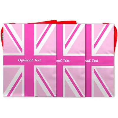 - 5 Metres with 12 Rectangle Flags (28cm) Pink Mock Suede Polyester Fabric