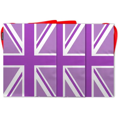 - 5 Metres with 12 Rectangle Flags (28cm) Purple Mock Suede Polyester Fabric (Personalised with Text)