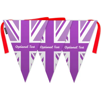 - 5 Metres with 12 Triangle Flags (28cm) Purple Mock Suede Polyester Fabric