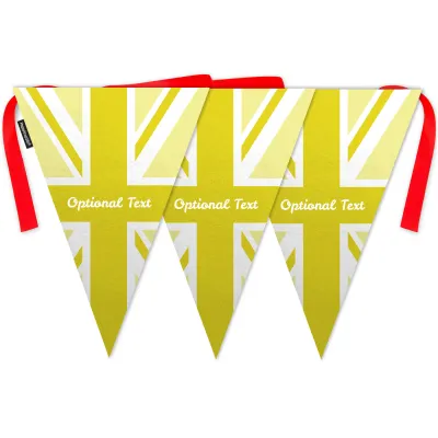 - 5 Metres with 12 Triangle Flags (28cm) Yellow Mock Suede Polyester Fabric