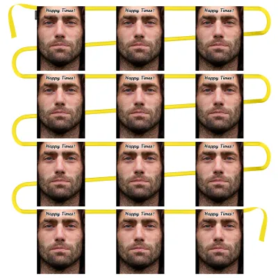 - 5 Metres with 12 Rectangle Flags (28cm) Mock Suede Polyester Fabric (Personalised with Text)