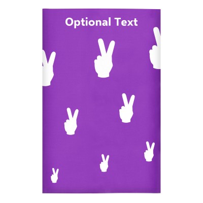 Regular (38cm x 25cm) (Two Finger Icon) Purple - Stretch Polyester (Personalised with Text)