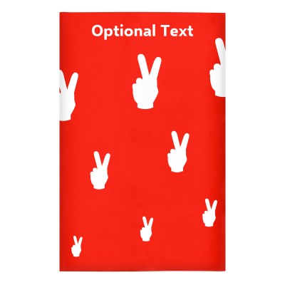 Regular (38cm x 25cm) (Two Finger Icon) Red - Stretch Polyester (Personalised with Text)