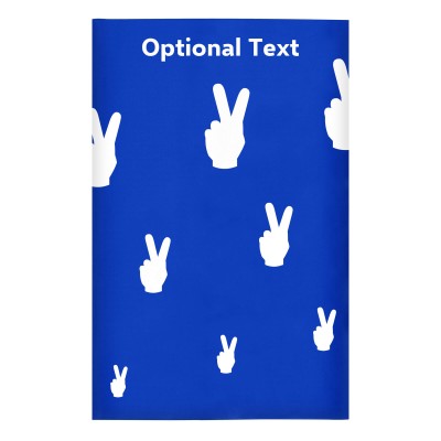 Regular (38cm x 25cm) (Two Finger Icon) Royal Blue - Stretch Polyester (Personalised with Text)