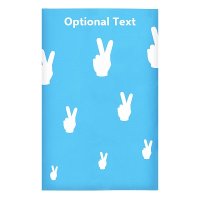 Regular (38cm x 25cm) (Two Finger Icon) Sky Blue - Stretch Polyester (Personalised with Text)