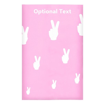 Regular (38cm x 25cm) (Two Finger Icon) Baby Pink - Stretch Polyester (Personalised with Text)