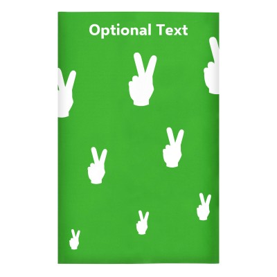 Regular (38cm x 25cm) (Two Finger Icon) Bright Green - Stretch Polyester (Personalised with Text)