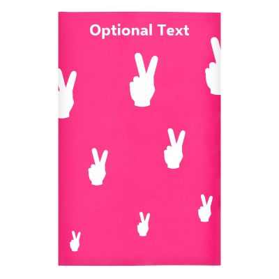 Regular (38cm x 25cm) (Two Finger Icon) Hot Pink (Fuchsia) - Stretch Polyester (Personalised with Text)