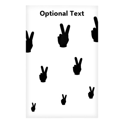 Regular (38cm x 25cm) (Two Finger Icon) White - Stretch Polyester (Personalised with Text)