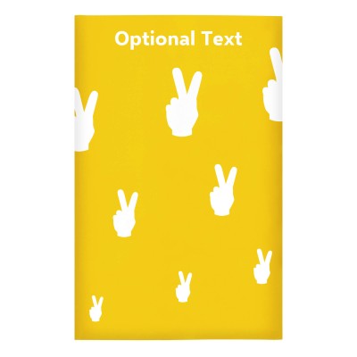 Regular (38cm x 25cm) (Two Finger Icon) Yellow - Stretch Polyester (Personalised with Text)