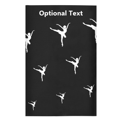 Regular (38cm x 25cm) (Ballet Icon) Black - Stretch Polyester (Personalised with Text)