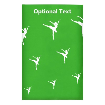 Regular (38cm x 25cm) (Ballet Icon) Bright Green - Stretch Polyester (Personalised with Text)
