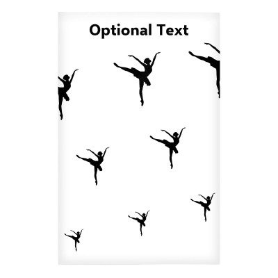 Regular (38cm x 25cm) (Ballet Icon) White - Stretch Polyester (Personalised with Text)