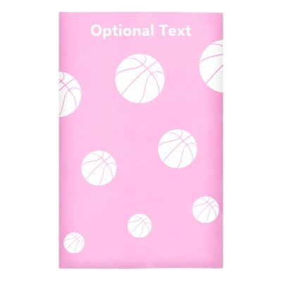 Regular (38cm x 25cm) (Basketball Icon) Baby Pink - Stretch Polyester (Personalised with Text)