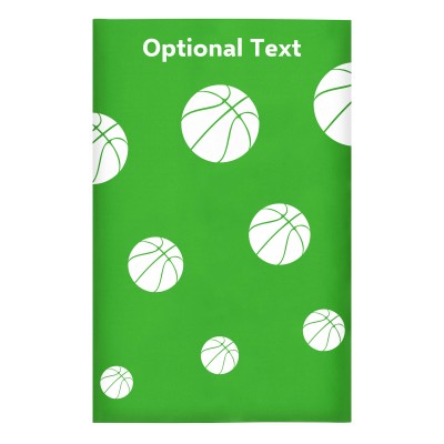 Regular (38cm x 25cm) (Basketball Icon) Bright Green - Stretch Polyester (Personalised with Text)