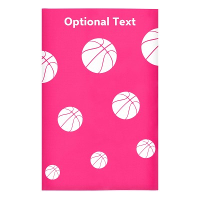 Regular (38cm x 25cm) (Basketball Icon) Hot Pink (Fuchsia) - Stretch Polyester (Personalised with Text)