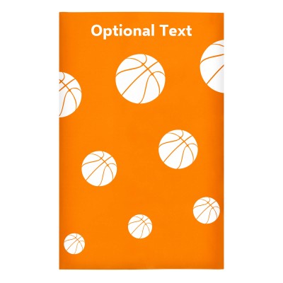 Regular (38cm x 25cm) (Basketball Icon) Burnt Orange - Stretch Polyester (Personalised with Text)