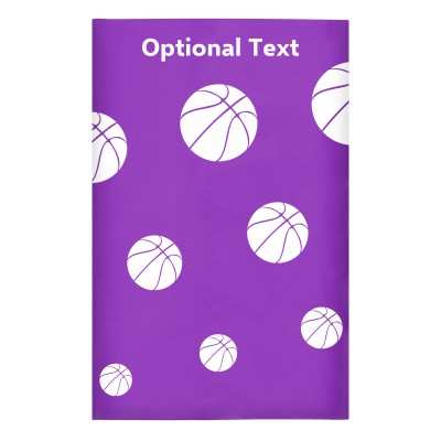 Regular (38cm x 25cm) (Basketball Icon) Purple - Stretch Polyester (Personalised with Text)