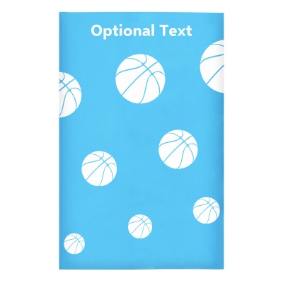 Regular (38cm x 25cm) (Basketball Icon) Sky Blue - Stretch Polyester (Personalised with Text)
