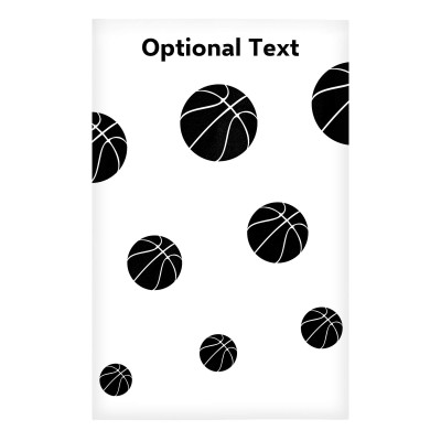 Regular (38cm x 25cm) (Basketball Icon) White - Stretch Polyester (Personalised with Text)