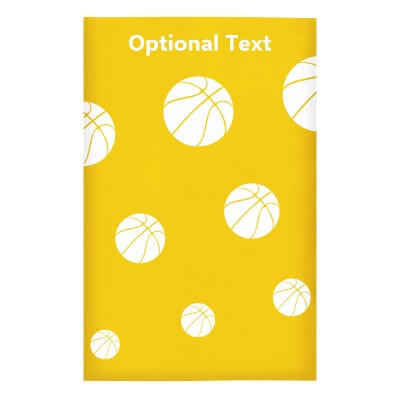 Regular (38cm x 25cm) (Basketball Icon) Yellow - Stretch Polyester (Personalised with Text)
