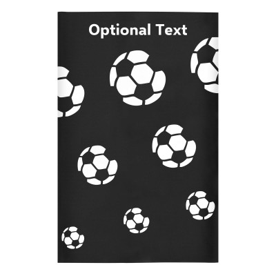 Regular (38cm x 25cm) (Football Icon) Black - Stretch Polyester (Personalised with Text)