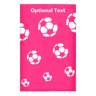 Regular (38cm x 25cm) (Football Icon) Hot Pink (Fuchsia) - Stretch Polyester (Personalised with Text)