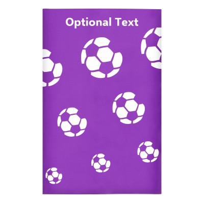 Regular (38cm x 25cm) (Football Icon) Purple - Stretch Polyester (Personalised with Text)