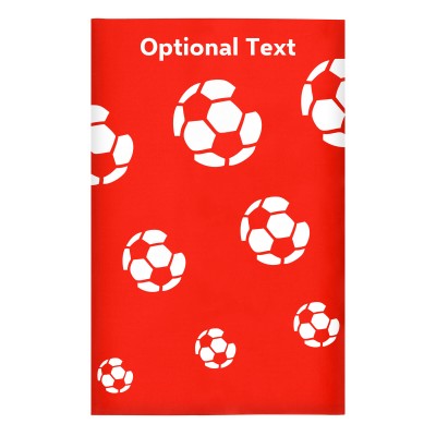 Regular (38cm x 25cm) (Football Icon) Red - Stretch Polyester (Personalised with Text)