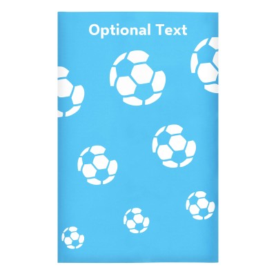 Regular (38cm x 25cm) (Football Icon) Sky Blue - Stretch Polyester (Personalised with Text)