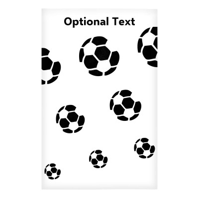 Regular (38cm x 25cm) (Football Icon) White - Stretch Polyester (Personalised with Text)