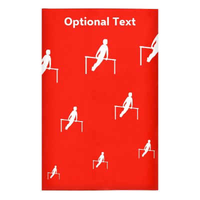 Regular (38cm x 25cm) (Gymnastics Icon) Red - Stretch Polyester (Personalised with Text)