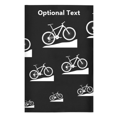 Regular (38cm x 25cm) (Mountain Biking Icon) Black - Stretch Polyester (Personalised with Text)