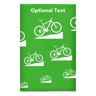 Regular (38cm x 25cm) (Mountain Biking Icon) Bright Green - Stretch Polyester (Personalised with Text)