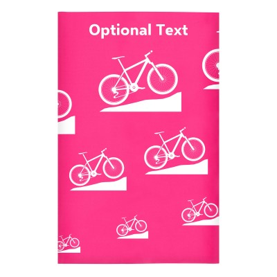 Regular (38cm x 25cm) (Mountain Biking Icon) Hot Pink (Fuchsia) - Stretch Polyester (Personalised with Text)