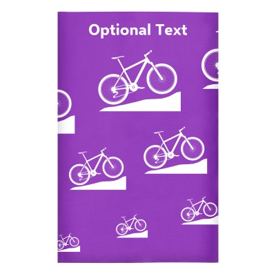 Regular (38cm x 25cm) (Mountain Biking Icon) Purple - Stretch Polyester (Personalised with Text)