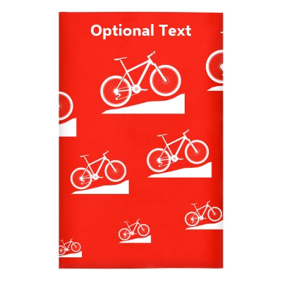 Regular (38cm x 25cm) (Mountain Biking Icon) Red - Stretch Polyester (Personalised with Text)