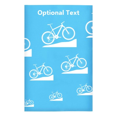 Regular (38cm x 25cm) (Mountain Biking Icon) Sky Blue - Stretch Polyester (Personalised with Text)