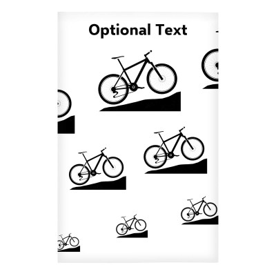 Regular (38cm x 25cm) (Mountain Biking Icon) White - Stretch Polyester (Personalised with Text)