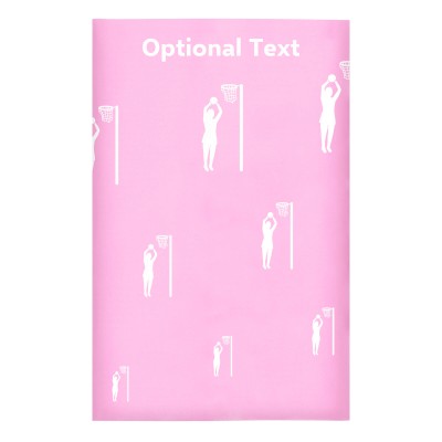 Regular (38cm x 25cm) (Netball Icon) Baby Pink - Stretch Polyester (Personalised with Text)