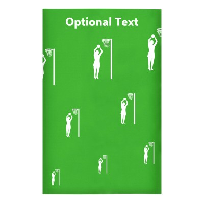 Regular (38cm x 25cm) (Netball Icon) Bright Green - Stretch Polyester (Personalised with Text)