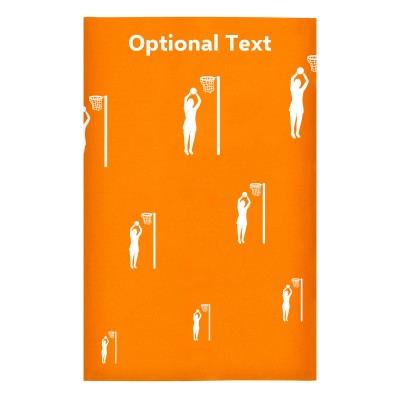 Regular (38cm x 25cm) (Netball Icon) Burnt Orange - Stretch Polyester (Personalised with Text)